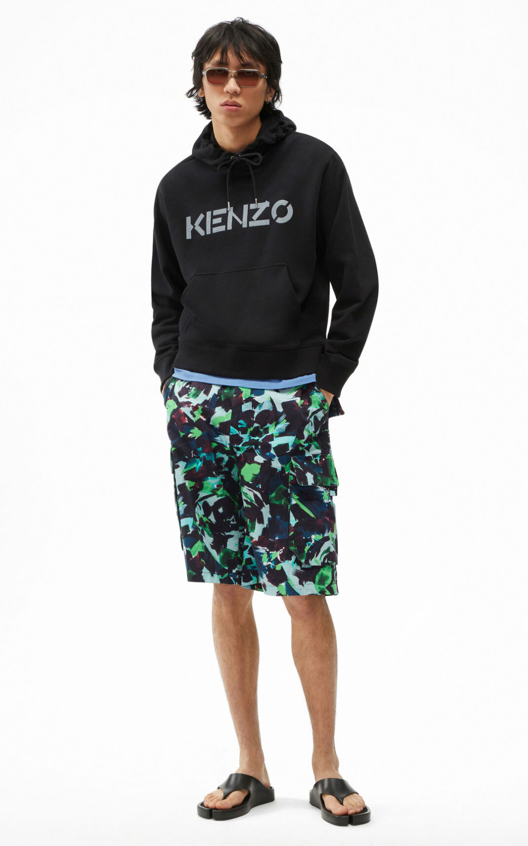 Kenzo Logo Hættetrøje Herre - Sort DK-394170